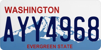 WA license plate AYY4968