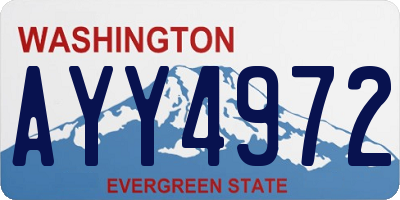 WA license plate AYY4972