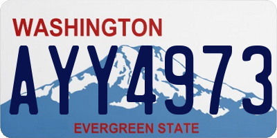 WA license plate AYY4973