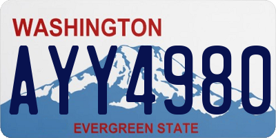 WA license plate AYY4980