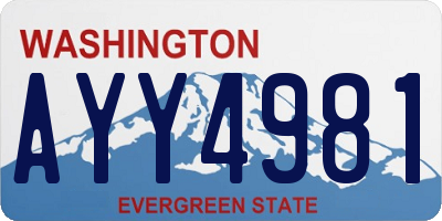 WA license plate AYY4981