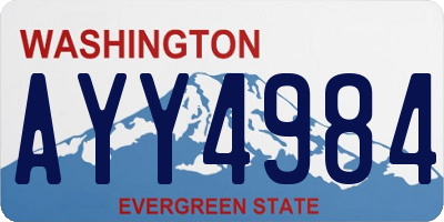 WA license plate AYY4984