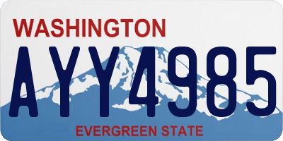 WA license plate AYY4985