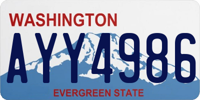 WA license plate AYY4986