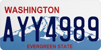 WA license plate AYY4989