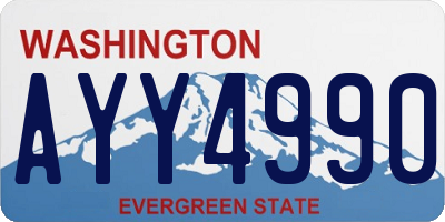 WA license plate AYY4990