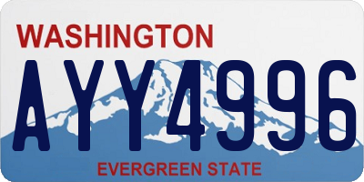 WA license plate AYY4996