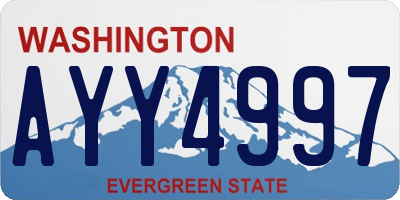 WA license plate AYY4997