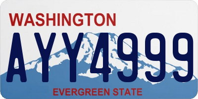 WA license plate AYY4999