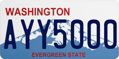 WA license plate AYY5000