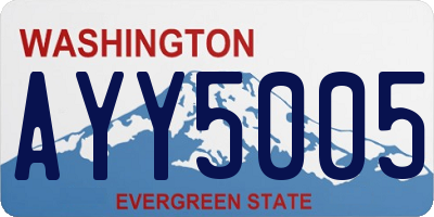 WA license plate AYY5005