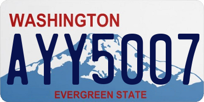 WA license plate AYY5007