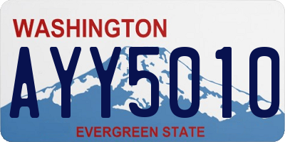 WA license plate AYY5010