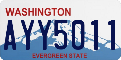 WA license plate AYY5011