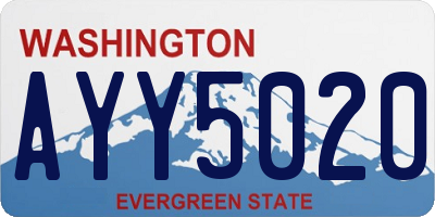 WA license plate AYY5020