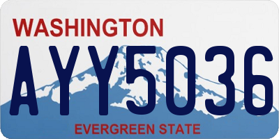 WA license plate AYY5036