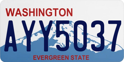 WA license plate AYY5037