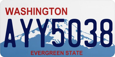 WA license plate AYY5038