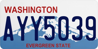 WA license plate AYY5039