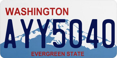 WA license plate AYY5040