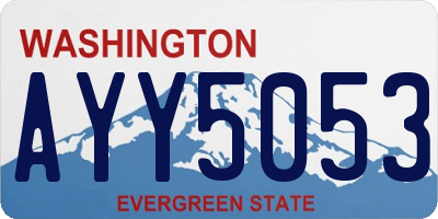 WA license plate AYY5053