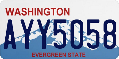 WA license plate AYY5058