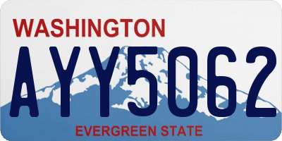 WA license plate AYY5062