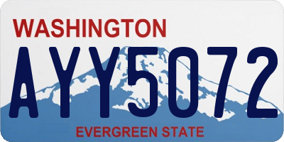 WA license plate AYY5072