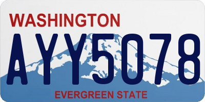 WA license plate AYY5078