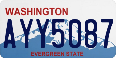 WA license plate AYY5087