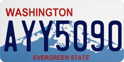 WA license plate AYY5090