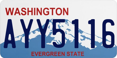 WA license plate AYY5116