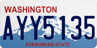 WA license plate AYY5135