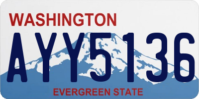 WA license plate AYY5136