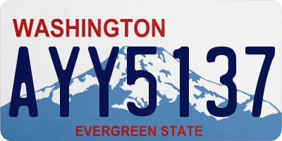 WA license plate AYY5137