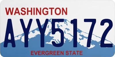 WA license plate AYY5172