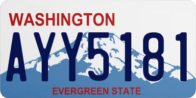 WA license plate AYY5181