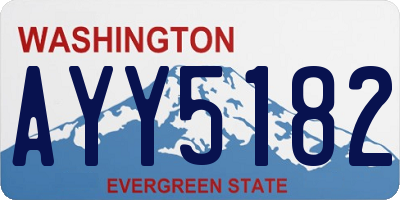 WA license plate AYY5182