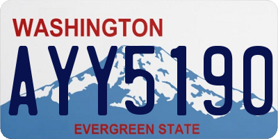 WA license plate AYY5190