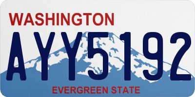 WA license plate AYY5192