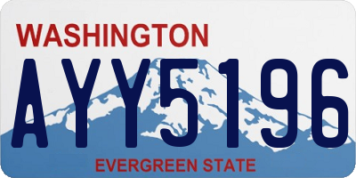 WA license plate AYY5196