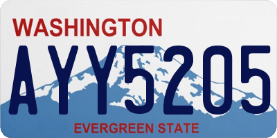 WA license plate AYY5205