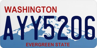 WA license plate AYY5206