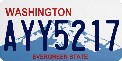 WA license plate AYY5217