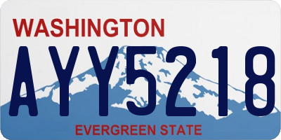 WA license plate AYY5218