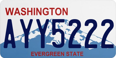 WA license plate AYY5222