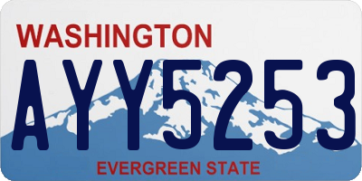 WA license plate AYY5253