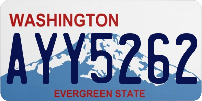 WA license plate AYY5262