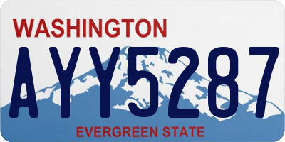 WA license plate AYY5287