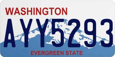 WA license plate AYY5293